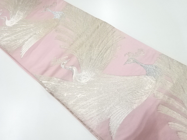 アンティーク　鳥模様織り出し袋帯（材料）